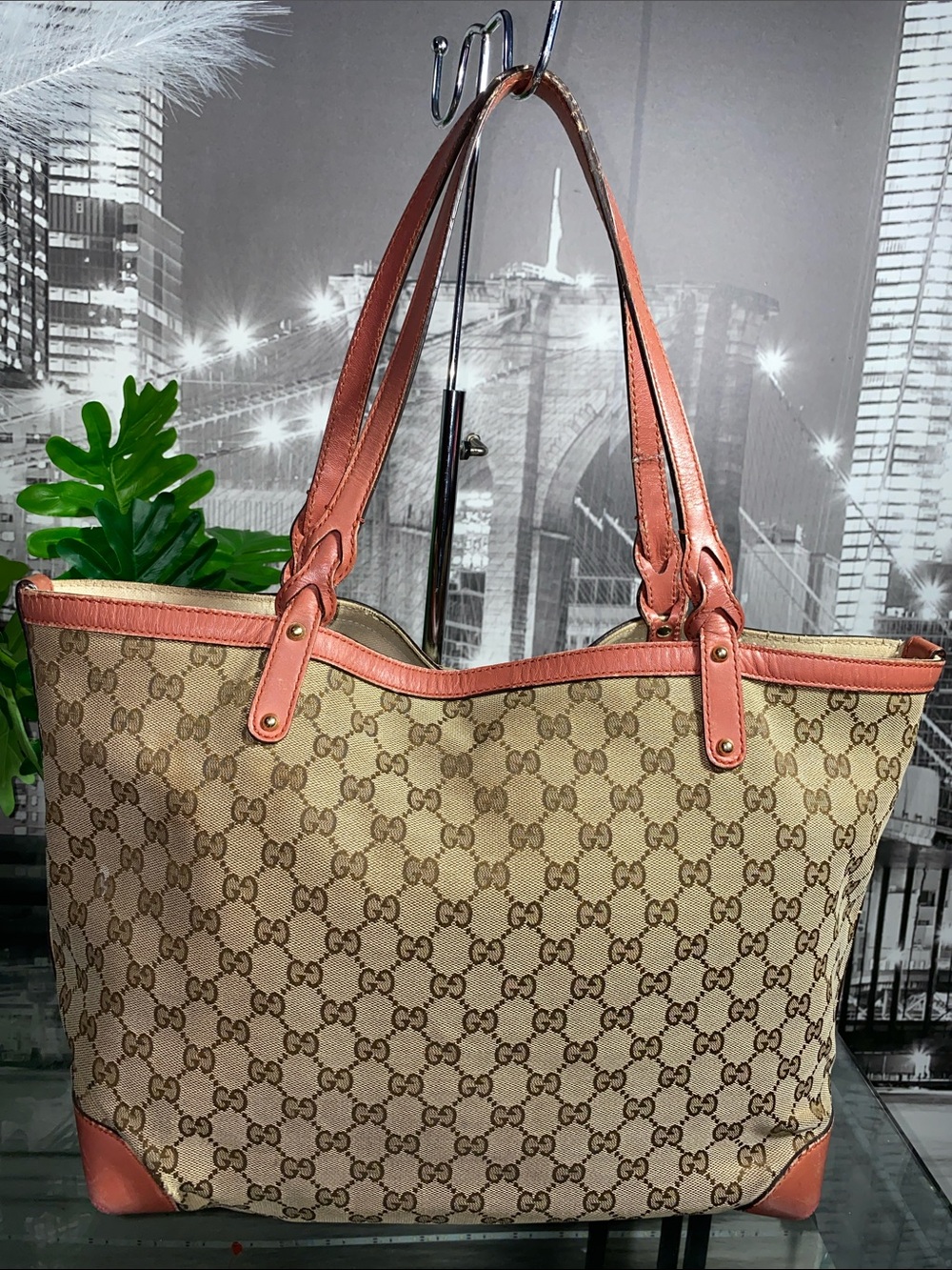 Authentic Rare Pink Gucci GG Tote Bag ONLY Without Pouch - Picture 3 of 17